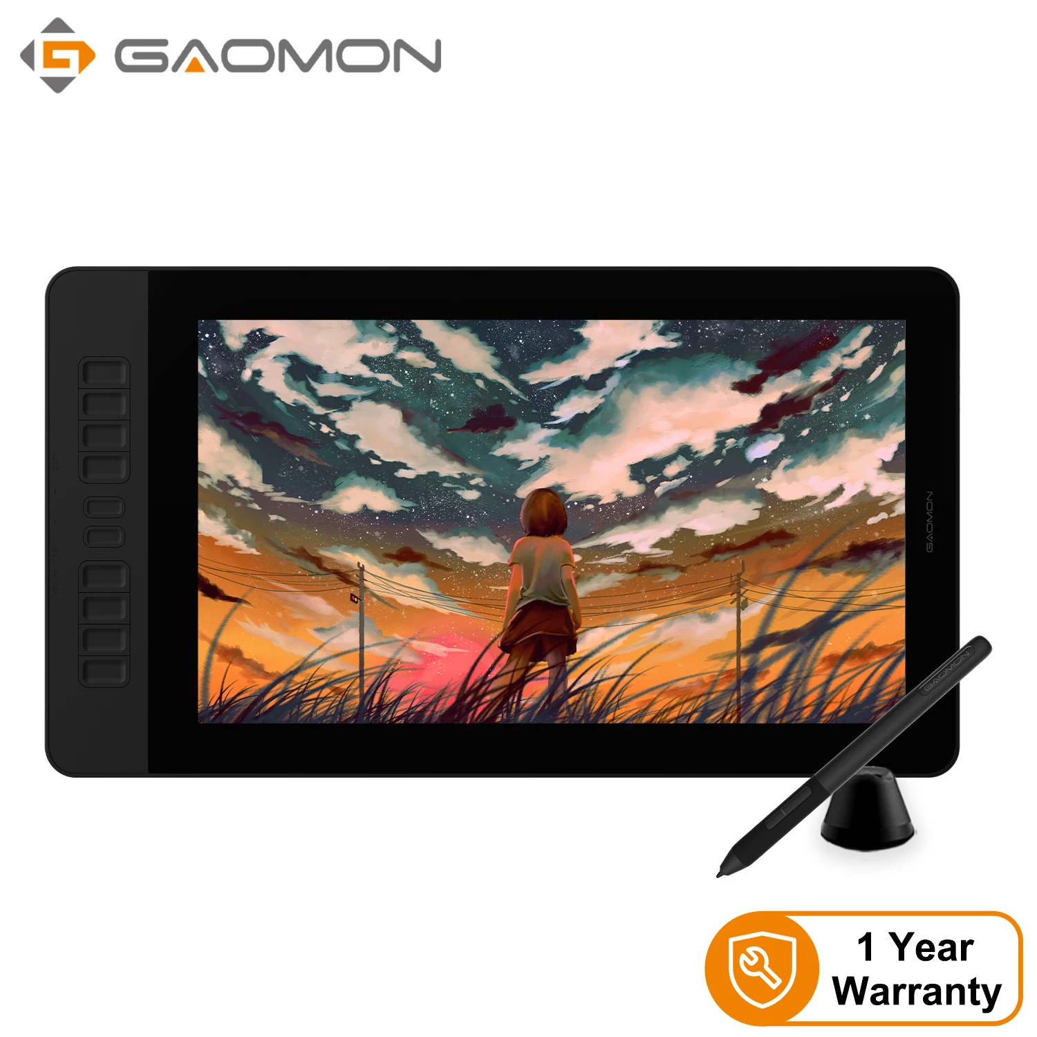 GAOMON PD1561 15.6 Inches IPS HD Graphics Drawing Tablet Monitor for Painting&Writing with 8192 levels Battery-free pen