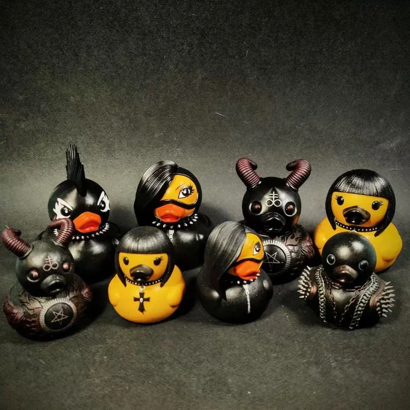 Devil Punk Duck Desktop Ornament Electric Syllable Death Rock Duck Halloween Decoration Doll