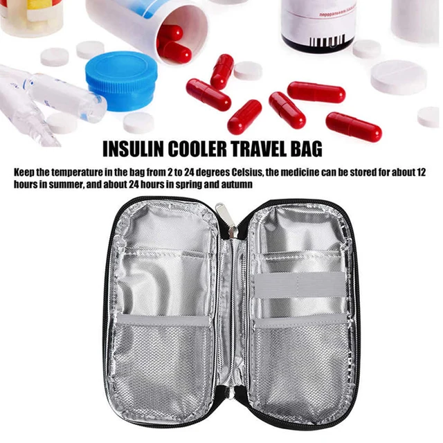 1 Pcs Portable Insulin Cooler Bag, Portable Travel Diabetic Cooling