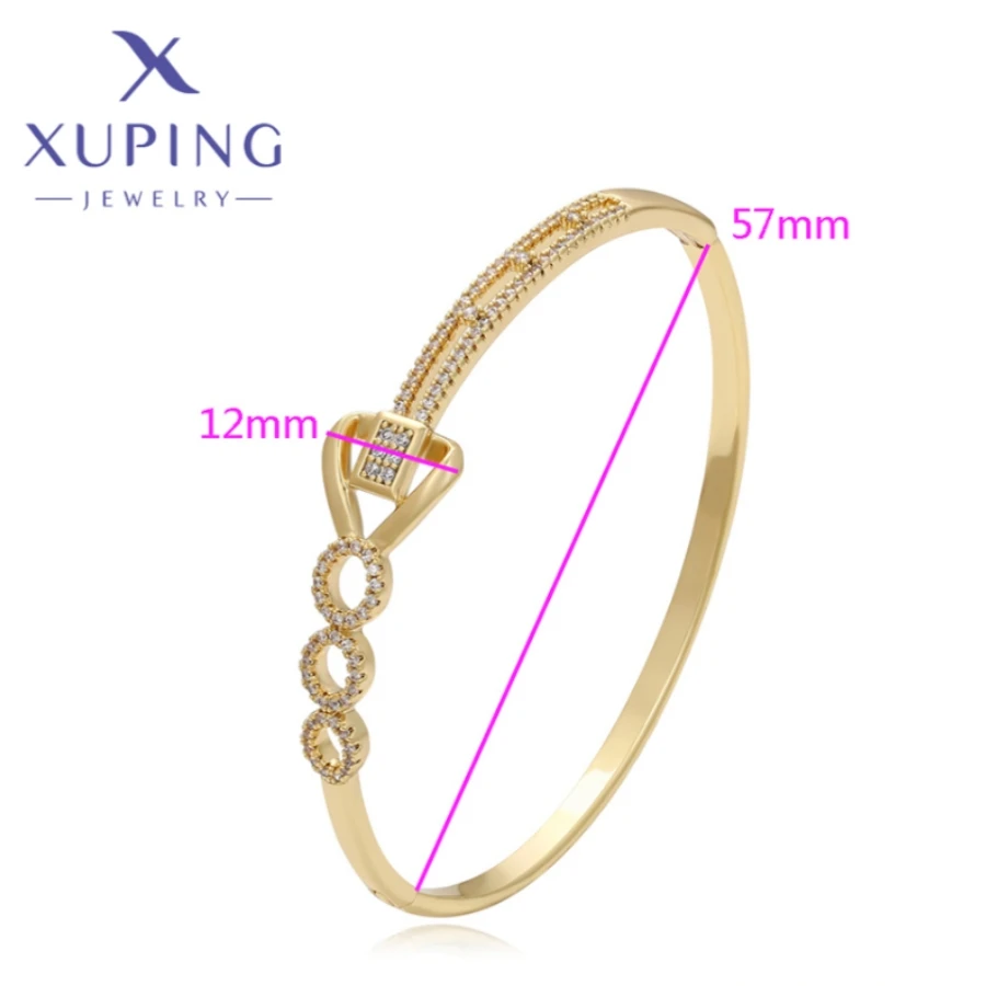 Xuping Jewelry New Exquisite Elegant Style Light Gold Color Cubic Zirconi bracciale donna ragazza compleanno regalo di natale X000653438