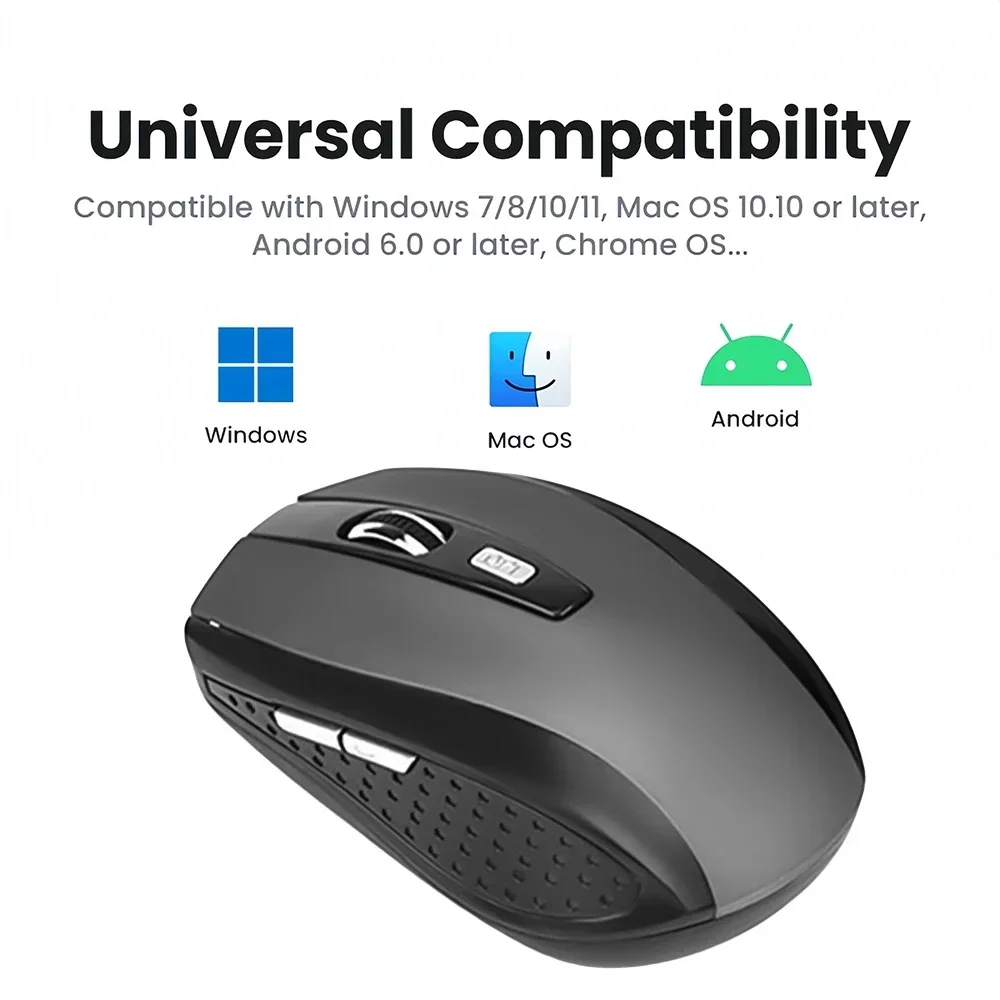 Wireless Silent Mouse 2.4G Adjustable DPI Portable Ergonomic Optical Mouse for PC Laptop MacBook Notebook Home Office Computer