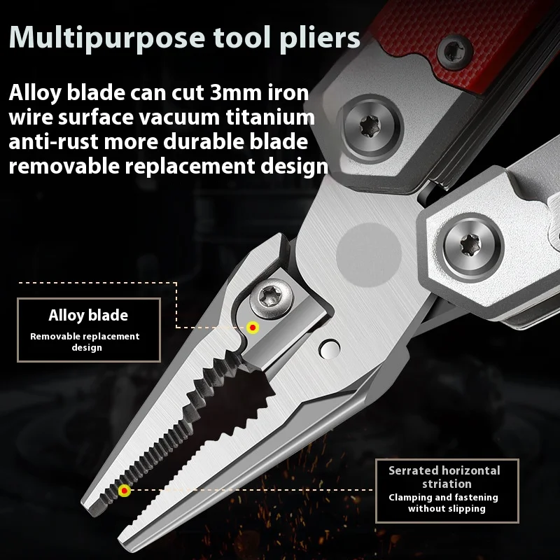 Multi Knife Camping Outdoor Folding Plier Electrician Hand Tools Pliers Multitool Multifuntional EDC Foldable Small Knives 2