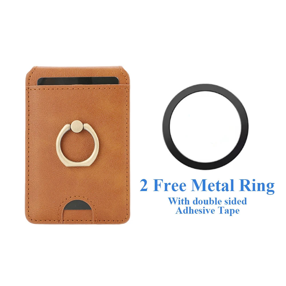 Introducing the Magnetic Leather Card Holder with Kickstand & Slots – a versatile, stylish accessory