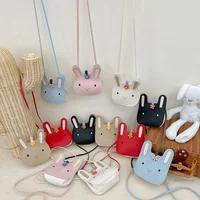 Cartoon Animal PU Leather Shoulder Bag Cute Bear Cross Body Messenger Bag For Children Soft Bunny Kids Toddler Girl Boy Purse 2