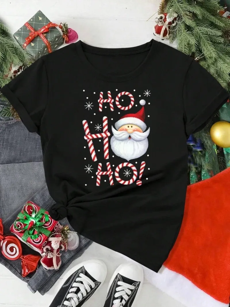 Frauen Weihnachten Santa Claus Gedruckt T Shirt Weihnachten Weihnachten Geschenke Cartoon Top Harajuku Mode Neue Jahr T-shirt Klassisches Design – Detail 7