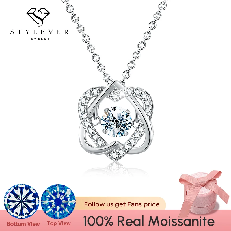 

Stylever Luxury Moissanite Diamond Hexagram Heart Pendant Necklace for Women 925 Sterling Silver Choker Wedding Fashion Jewelry