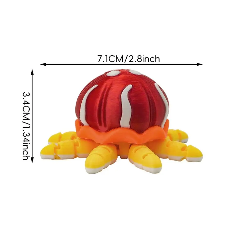 Simulation Movable Jellyfish Ornament Plastic Multi-Jointed 3D Printed Jellyfish Toy Model Doll Crafts Multi Joint Animal Toys