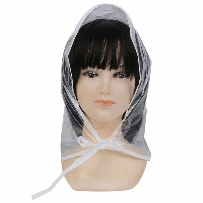 Clear Transparent Rain Cap Protective Hairstyle Rain Hat Plastic Bonnet Rainwear For Women Lady Girls 1 PC