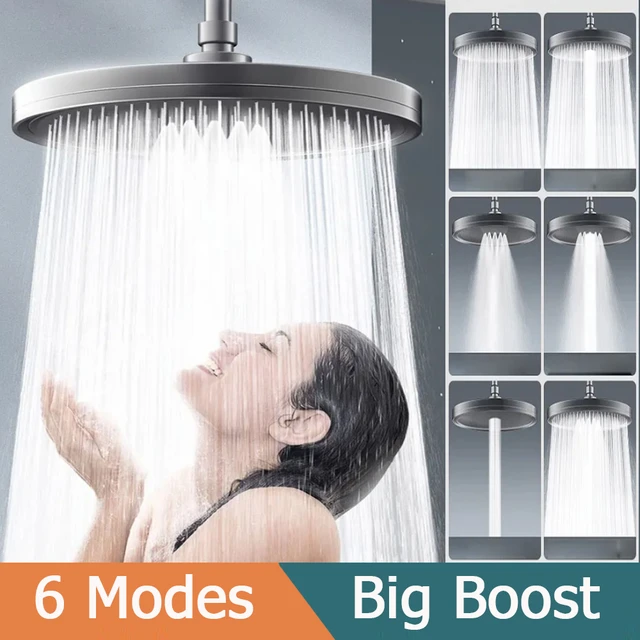 Cabezal de ducha grande, alcachofa de lluvia de techo, accesorios de baño,  alta presión, 10 pulgadas - AliExpress