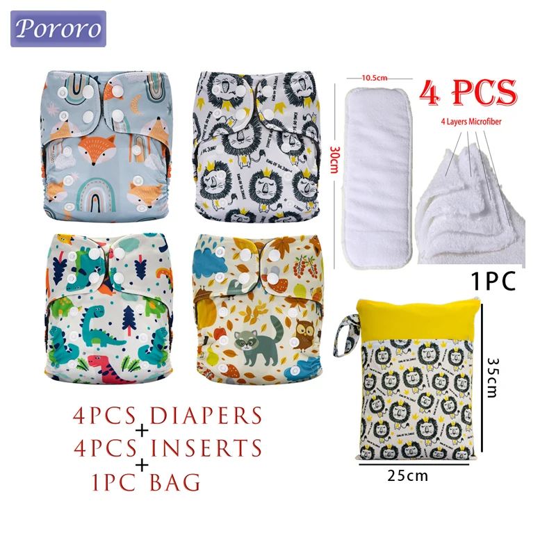 Pororo 1 Set Pannolini Ecologici Ecologici Per Neonati Pannolini Lavabili Riutilizzabili Per Bambini Pannolini Regolabili Per Bambini
