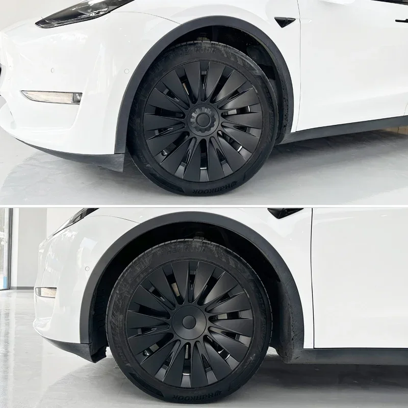 Wheel Hub Caps 4PCS Wheel Cover Full Rim Caps for Tesla Model Y 19 Inch Hubcap Car Replacement