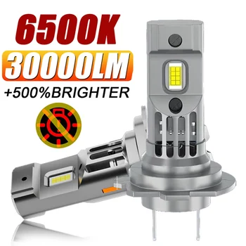 H7 LED Headlight Bulbs CANBUS – Mini 1:1 Size Wireless Car Head Lamps, Error-Free Design with Cooling Fan, 6000K Super White Light 1