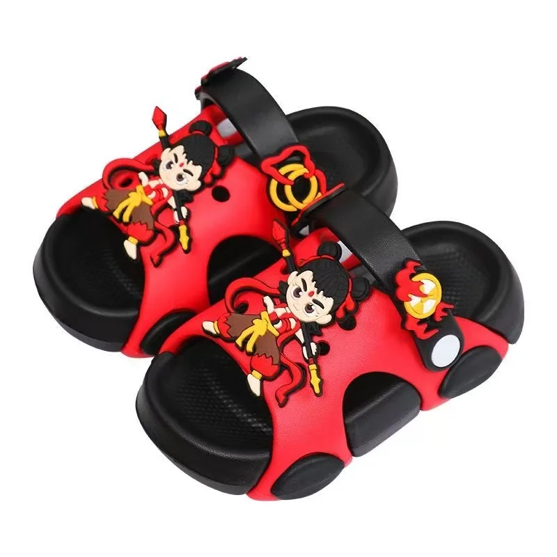 Summer Children's Slippers for Boys nezha Cartoon Baby Non-Slip Soft Bottom Indoor Bath Children Beach Sandals