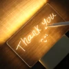 USB Luminous Acrylic Night Light Erasable Write Message Board Desktop Ornaments Lamp Creative Transparent LED Night Lights 3