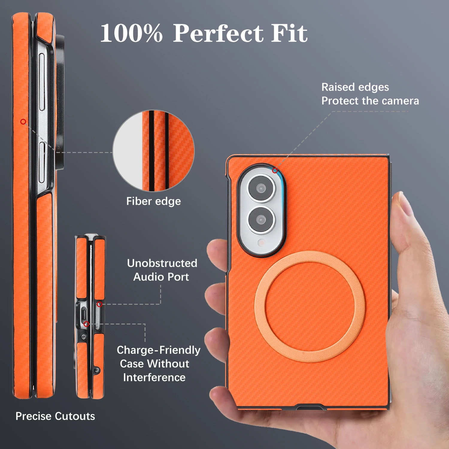 Carbon Fiber Patterned Leather Business Anti-Drop Protective Phone Case