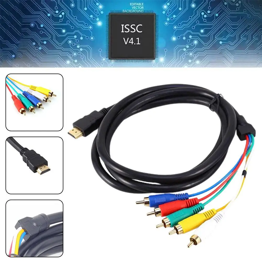 Cavo Convertitore Da HDMI Maschio A 5 RCA AV Componente - Adattore Per HDTV