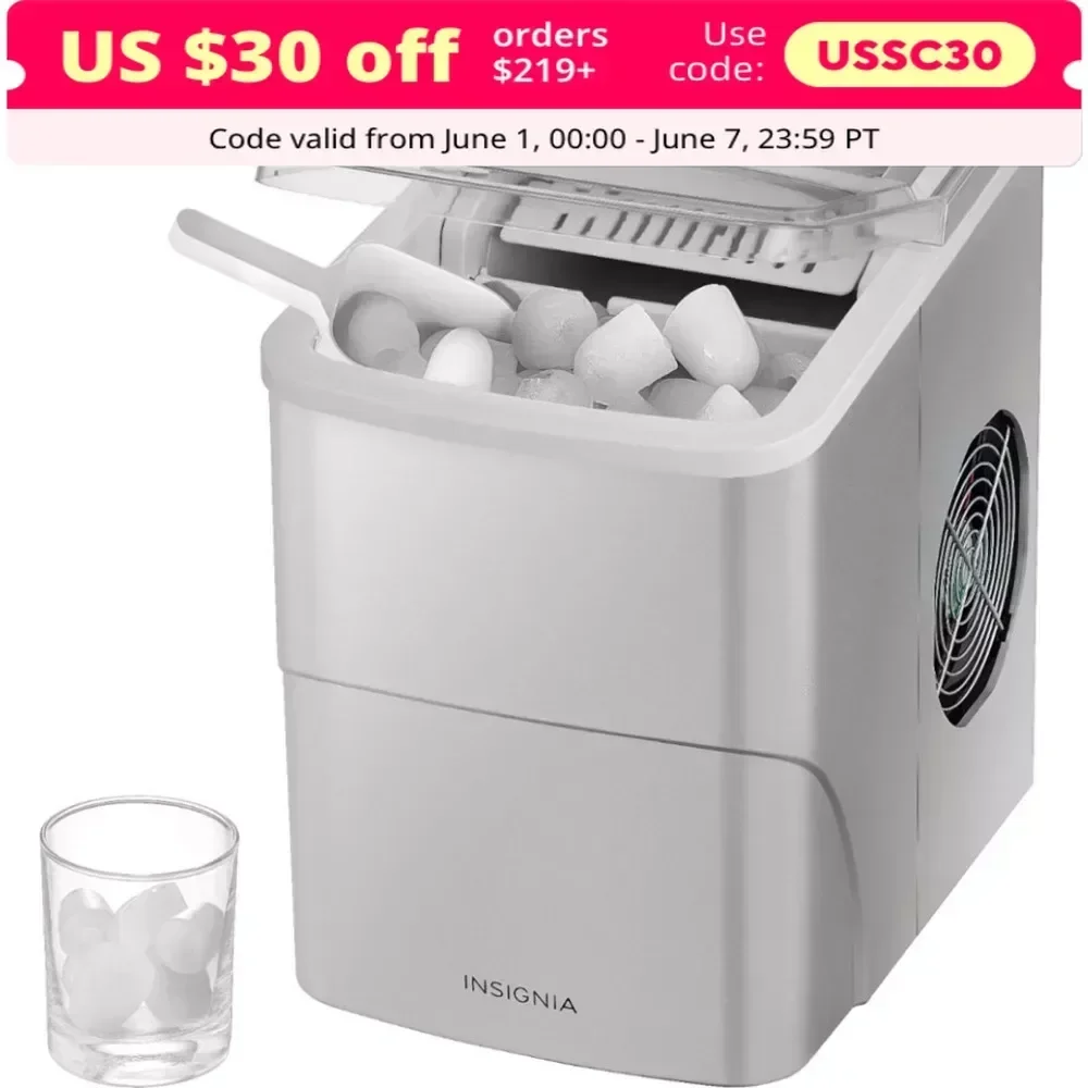 

Ice Machine, Portable Ice Maker with Auto Shut-Off - Silver, Ice Maker
