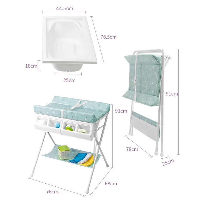 Baby Diaper Changer Foldable Care Bed Massage Table Bath Platform Touch