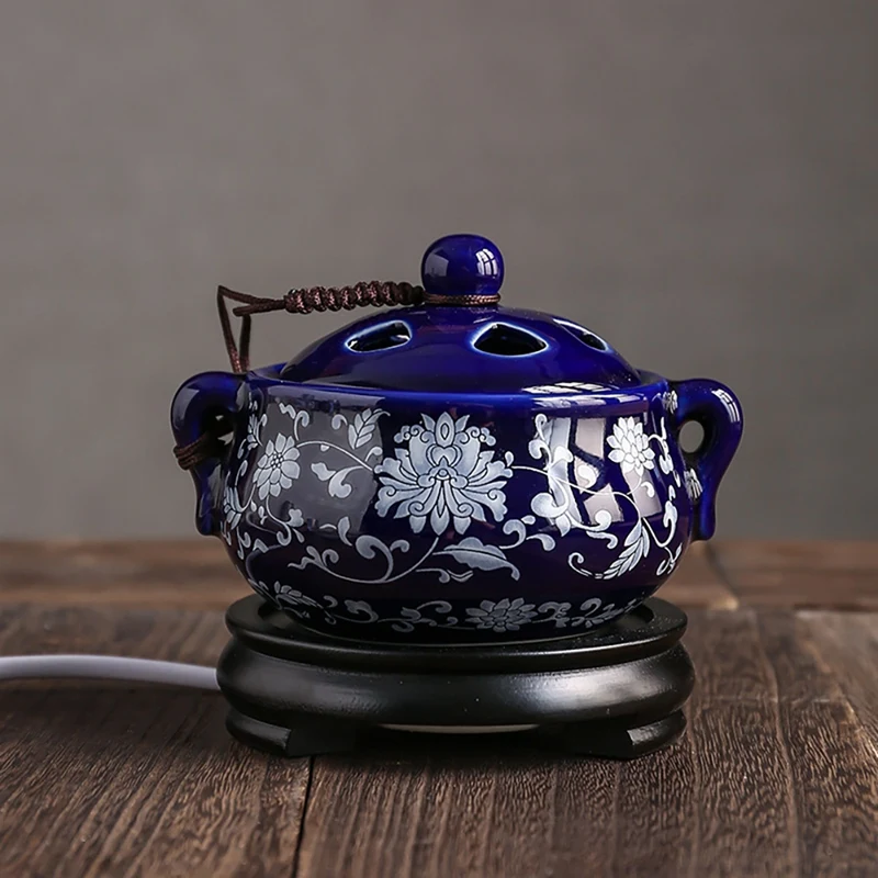 Electric Ceramic Sandalwood Incense Burner Adjustable Timing Electronic