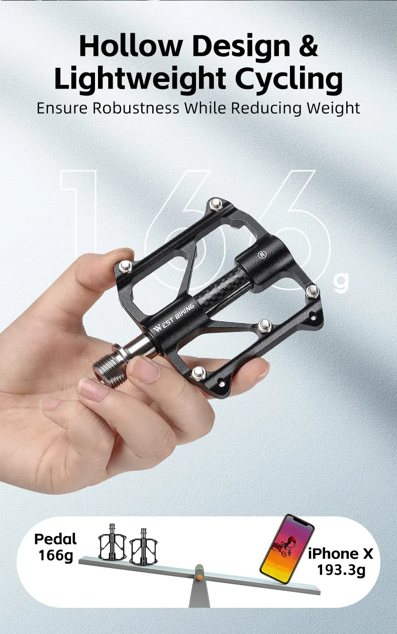 WEST RADFAHREN Titan Achse Fahrrad Pedal Ultraleicht 3 Lager Carbon Welle Abdeckung Fahrrad Pedale Straße MTB Anti-Slip Radfahren teile – Detail 15