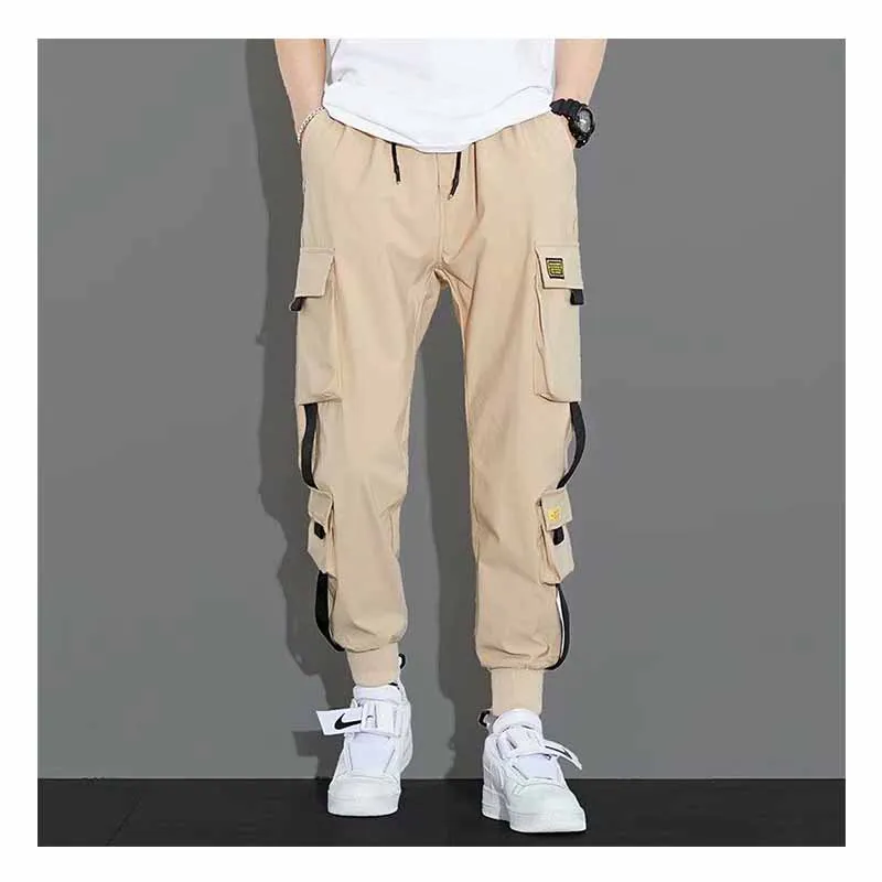 

Spring Autumn Joggers Men Cargo Pants Streetwear Multi-Pockets Black Casual Trousers Male Clothing Slim Fit Workwear Pant Man