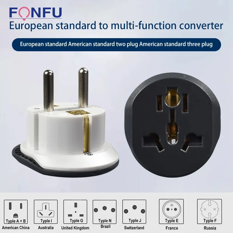 3/5/7 PCS EU Plug Adapter Universal 16A EU Converter 2 Round Pin Socket AU UK CN US To Wall Socket AC 250V Travel Adapter plug adapter power plug adapter eu plug adapter plug converter eu socket converter