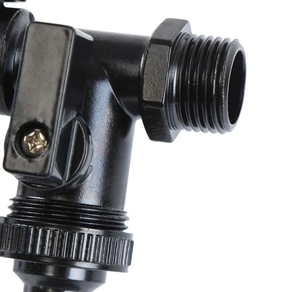 1/2 Inch Inlet Double Outlet Faucet Zinc Alloy Black Paint Bibcock Frost-Proof Corrosion Resistant Garden Water Valve