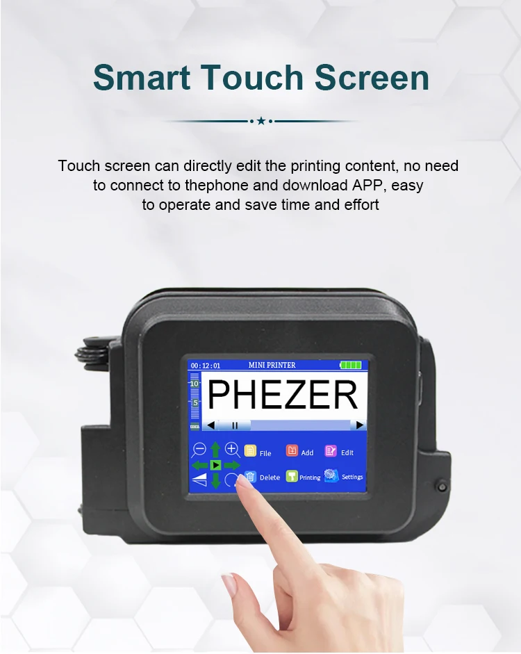 Black PC13Plus Mini Printer 28 Languages 12.7mm Portable Printer QR Bar Code Dat