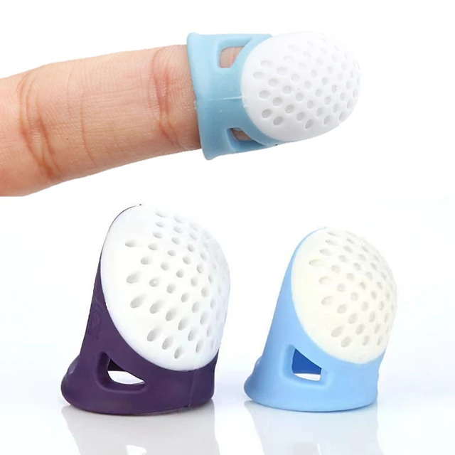 2x L/M Silicone Sewing Thimbles Non-slip Finger Protector for