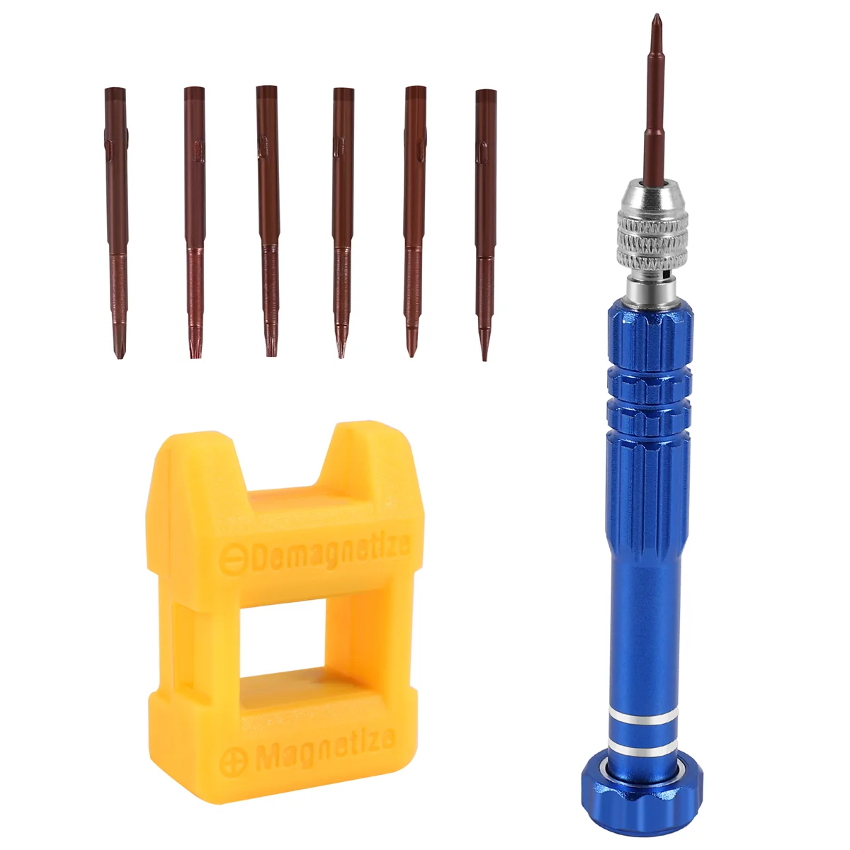 

Magnetic 6 in 1 Tiny Screw Driver Kit, Small Screwdriver Set Perfect Mini Screws for Cell Phones, Watch, Eyeglass Etc