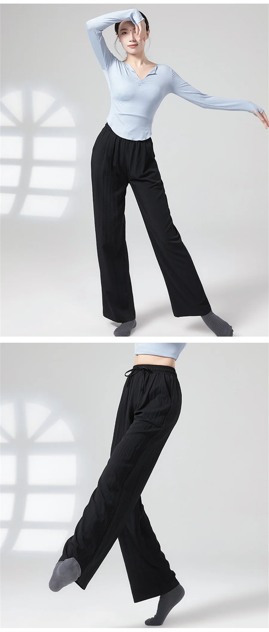 Klassische Tanzhose für Erwachsene mit zwei Taschen, weiche Viskose, atmungsaktive Bleistifthose, Yoga-Training, moderne Tanzhose, Tanzkleidung – Detail 3