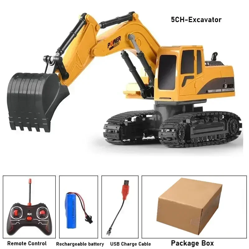 RC Cars RC Construction Toy 2.4GHz Remote Control Excavator 1:22 Scale Model Engineering Vehicle
