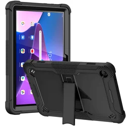 Durable Armor Stand Case for Tab M10 PLUS X606 (Black)