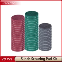 20 Pcs 5 Inch Industrial Circular Scouring Pad Well-fitting Wear-resistant and Durable Making Cleaning and Grinding Easier 1