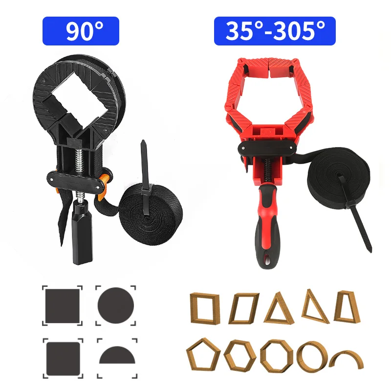 Multifunction Belt Clamping Tools Woodworking Tool Quick Adjustable Nylon Belt Clamp Polygonal Clip 90 Degres Strap Clip images - 6