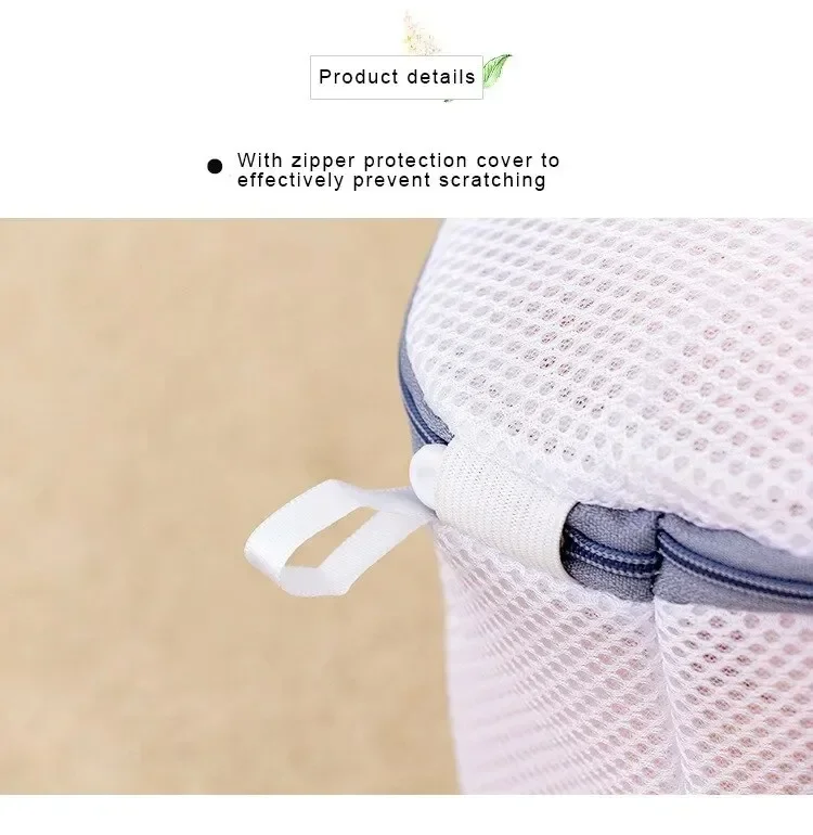 Description Picture 2 of itemZippered Mesh Laundry Bag Polyester Laundry Wash Bags Coarse Net Laundry Basket Laundry Bags for Washing Machines Mesh Bra Bag