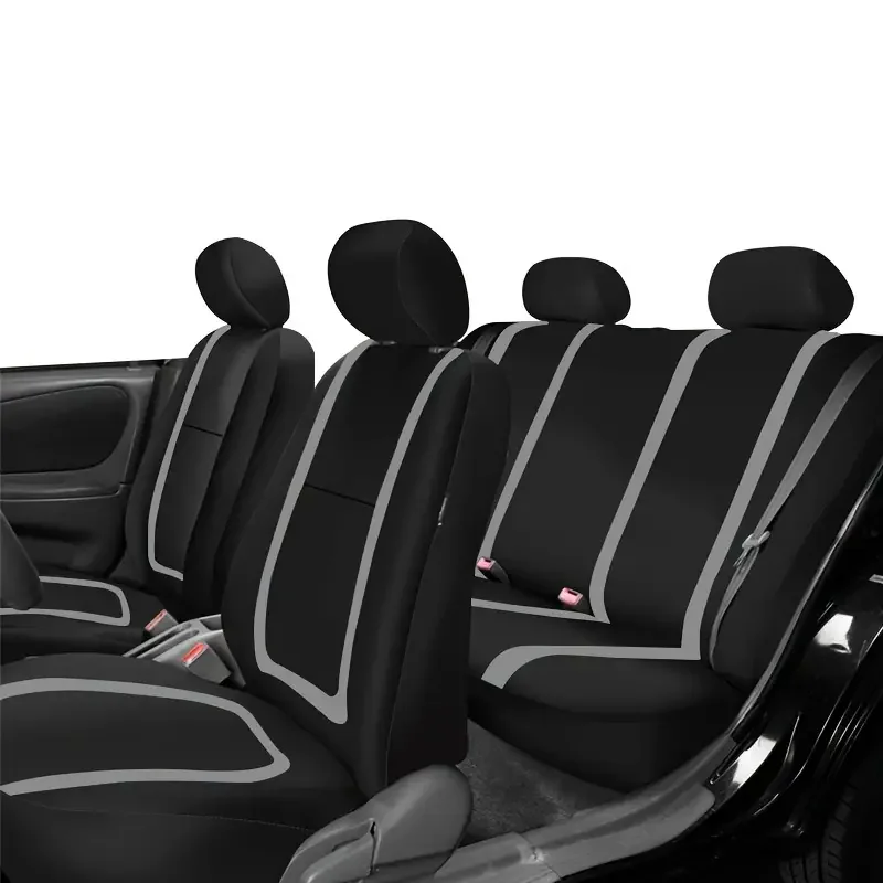 

Car Seat Covers Full Set Polyester Gray Purple Black Blue Red Purple Car Seat Cushion Universal Car Seat Decoration