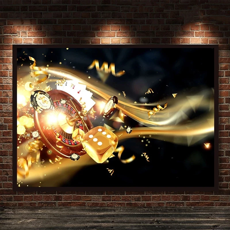 Casino Royale Gambling Luxury Poker Wall Art Pictures Gioco Di Carte Gioco D'Azzardo Su Tela Poster E Stampe Casino Bar Club Home Decor