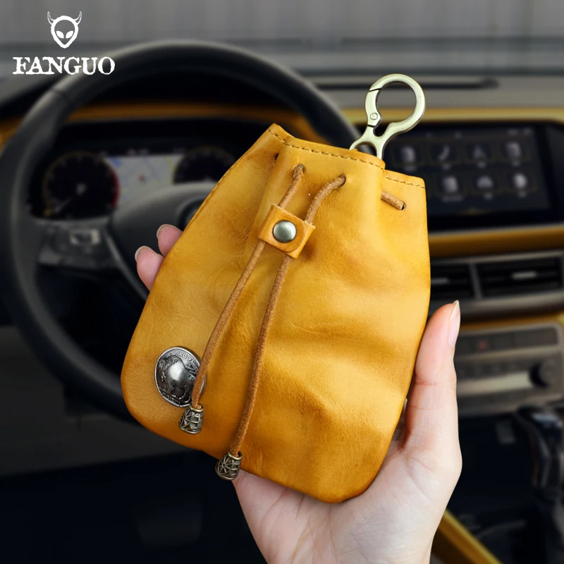 

Кошелек для мелочи из 100% натуральной кожи, Мужская поясная сумка ручной работы из натуральной воловьей кожи для женщин, маленький кошелек с отделением для монет