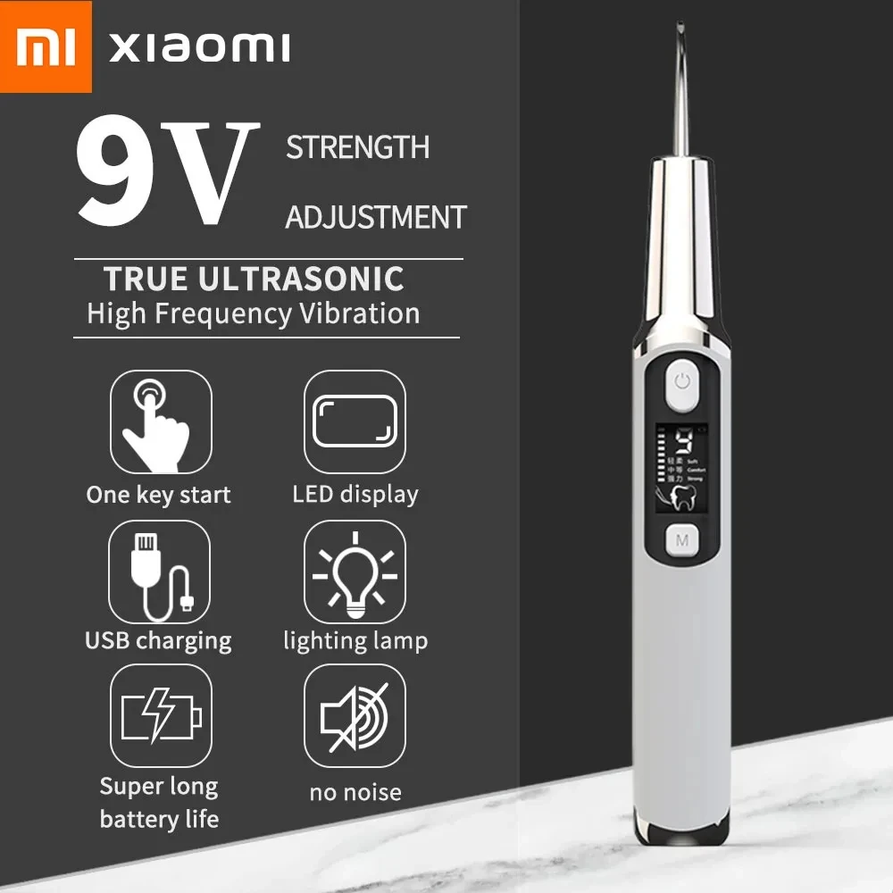 Xiaomi MIJIA Ultrasonic Dental Scaler Teeth Tartar Stain Tooth Calculu Remover Electric Sonic Teeth Cleaner Dental Stone Removal dental cleaner dental scaler