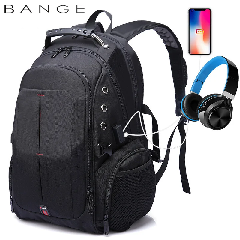 Bange Men backpack large capa large capacity 16inch laptop backpack USB charge waterproof 40L travel bag Rucksack schoolbag back 2