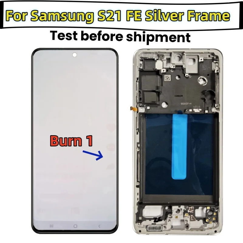 슈퍼 AMOLED S21 FE 디스플레이, 프레임 터치 스크린 디지타이저 포함, LCD 섀도우, 삼성 갤럭시 S21 FE 5G G990U G990B/DS G990E
