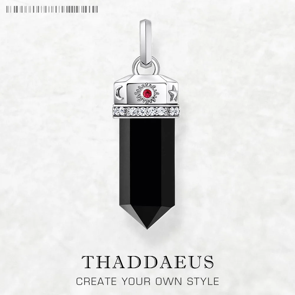 925 Sterling Silver Hexagon-Shape Onyx Pendant for Women Girls silver pendant