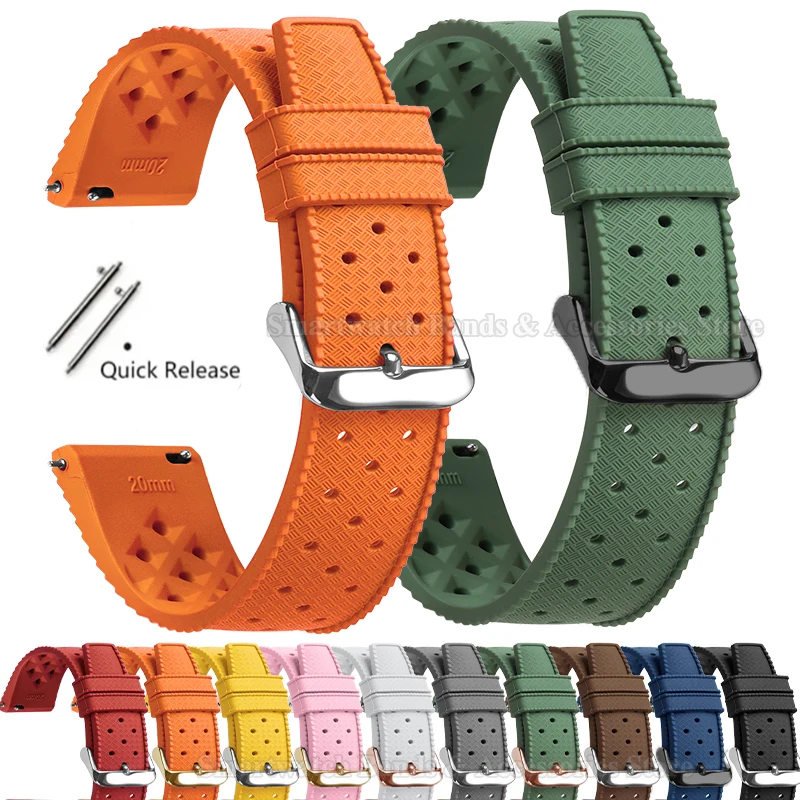 Premium Tropic Silicone Quick Release Watch Strap - Durable Rubber Bracelet Replacement