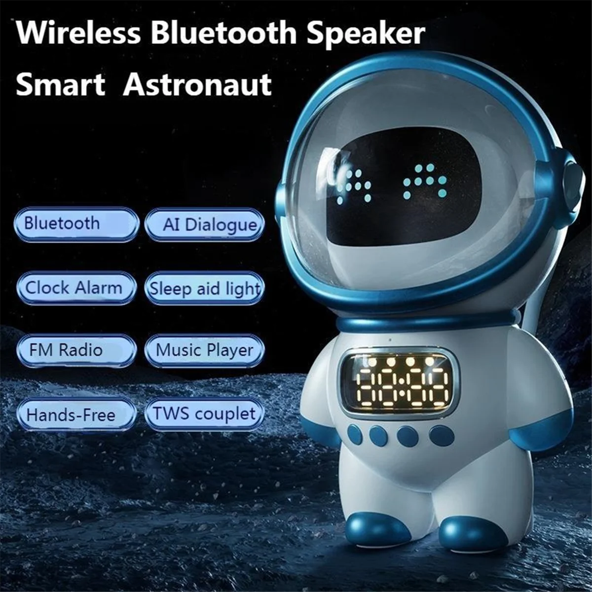 Robot AI Intelligent Avec Radio FM Et Réveil - Design Blanc Plastique - Cadeau étudiant Garçon Fille (fonction IA Limitée Hors Chine)