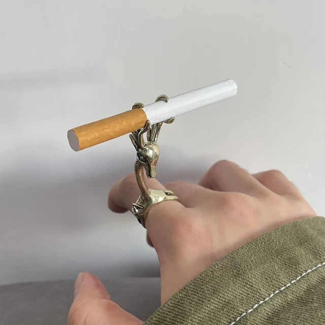 Anello Portasigarette Donna Regolabile - Design Elegante Con Pietre, Anti-Calore E Anti-Fumo - Foto 9