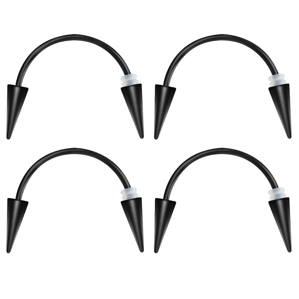 1pcs Tapered Nose Piercing Spacer Black Tragedy Spiral Lip Stainless