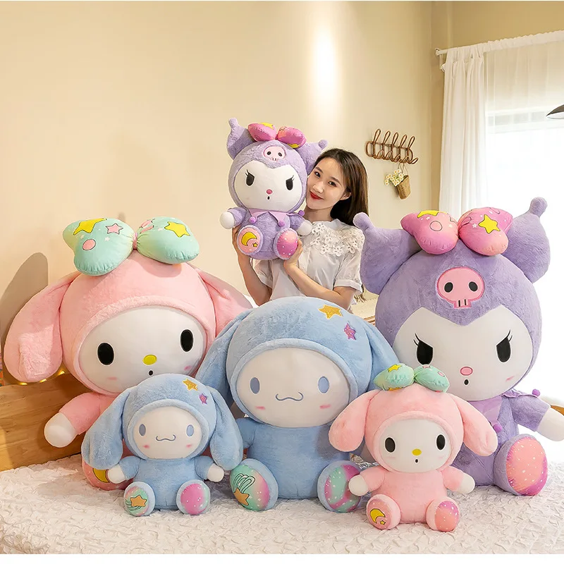 

Aoger Sanrio Cartoon Kawali Kuromi My Melody Cinnamoroll Hello Kitty Plush Toys Soft Stuffed Plushie Dolls for Kids Gifts