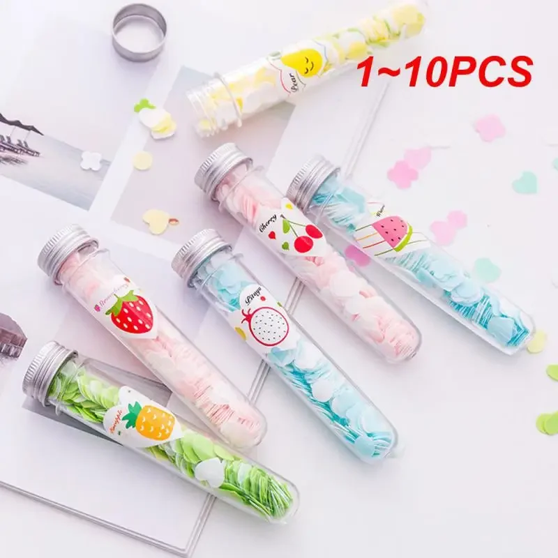 1~10PCS Portable Hand Washing Paper Soap Outdoor Travel Disposable Tablets Test Tube Soap Flower Paper Bottle Flower