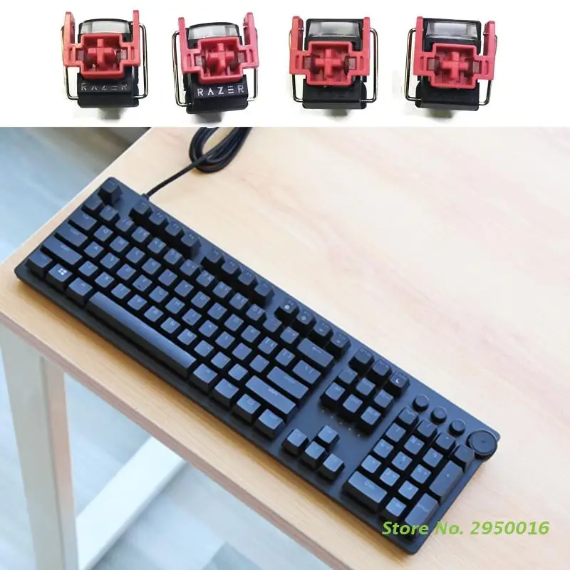 Slient Forro Vermelho Interruptor Quente-swappable Faça Você Mesmo Clicky Interruptores Ópticos Lineares para Razer Huntsman Elite Teclado Mecânico Peças v2 - Imagem 3